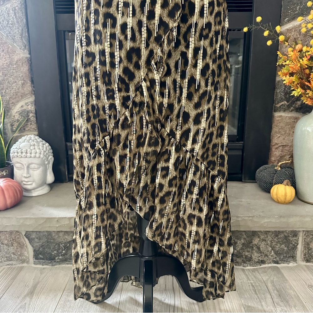 BA&SH Jalvy leopard-print fil coupé silk-blend midi wrap skirt - Picture 5 of 15